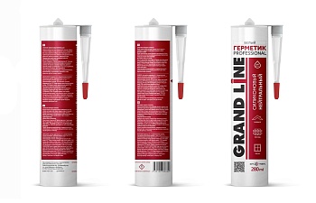 Герметик Grand Line силиконовый, Professional нейтральный, белый, 280 мл