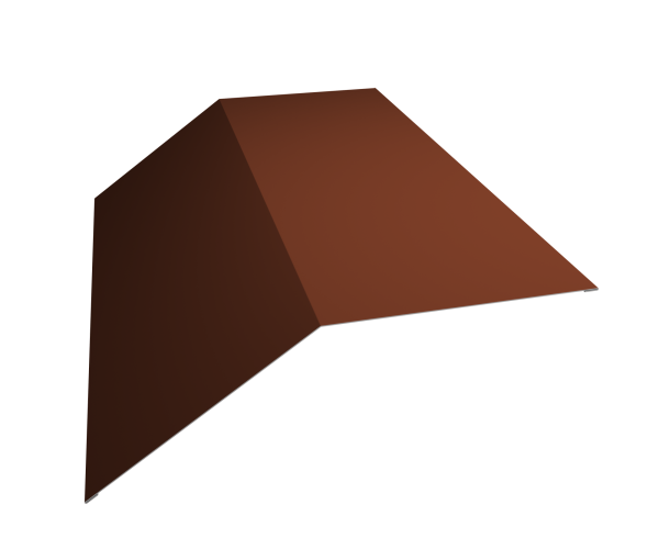 GL Планка конька плоского, 190х190 мм 0.5 мм, Velur X, RAL 8004, L=2000 мм
