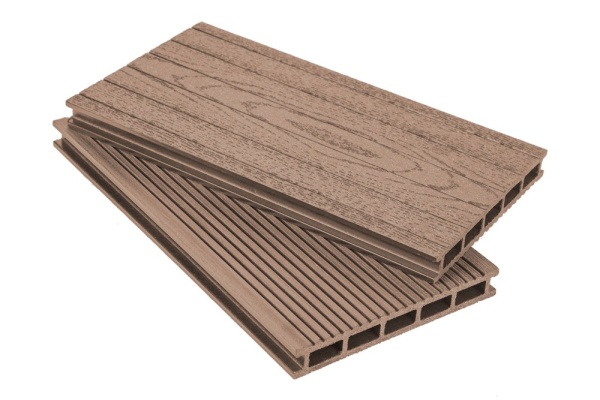 Террасная доска Grand Line 160 мм, L= 3000 мм вельвет и тиснение, цвет: какао