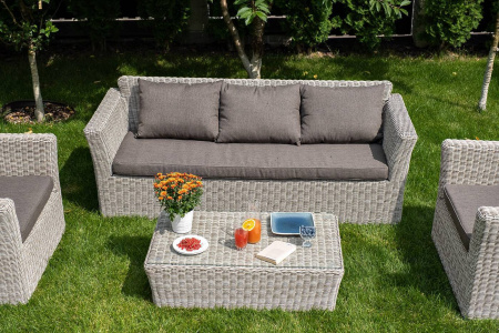 Стол журнальный из искусственного ротанга, Капучино цвет: бежевый