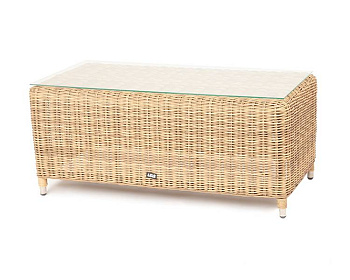 Стол журнальный из искусственного ротанга, Кон Панна цвет: соломенный