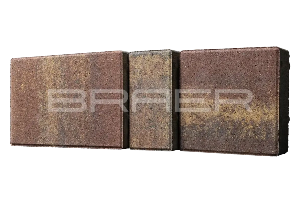 Тротуарная плитка Braer Старый город Ландхаус 80 мм 80х160, 160х160, 240х160 мм, прямоугольная, цвет: Color Mix Мальва