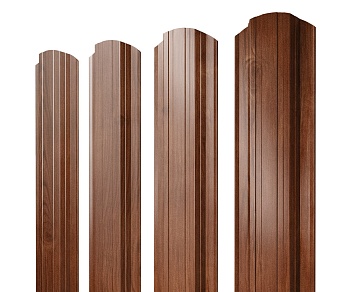 GL Штакетник Прямоугольный, фигурный 0.45 мм, Print Premium, Rowan Fresh TwinColor