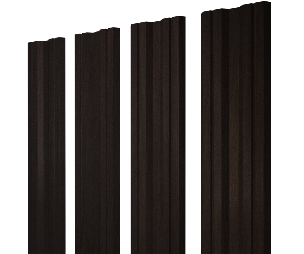 GL Штакетник Twin с прямым резом 0.45 мм, Print Elite, Coffe Wood Blesk TwinColor