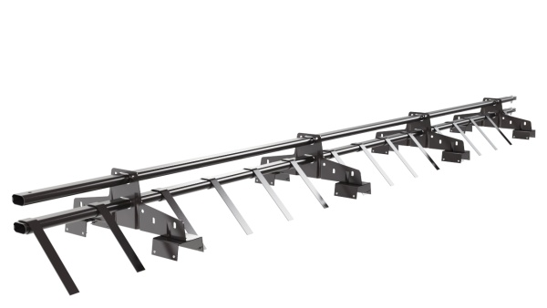 Снегозадержатель для профнастила Н-114 Borge L=3000 мм, 4 опоры, 2 трубы, овал 25х45 RR 32