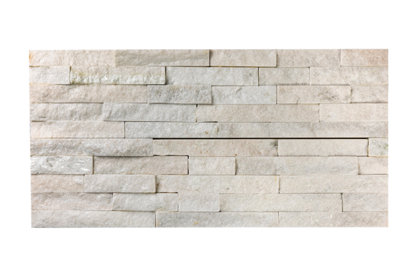 Кварцит, 3D панель из камня, 600х150 мм, Classic White Quartz, 8 шт/уп