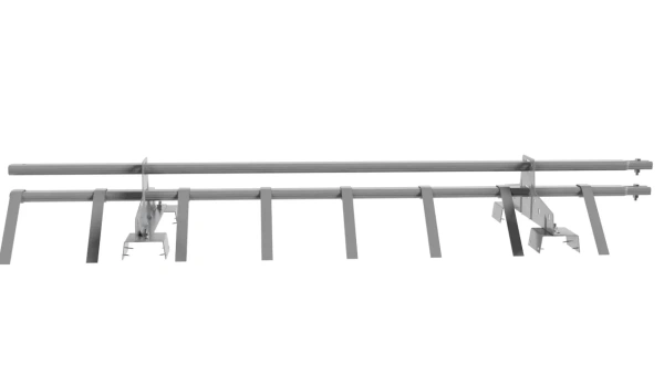 Снегозадержатель для профнастила Н-114 Borge L=1500 мм 2 опоры, 2 трубы, овал 25х45 RAL 7004