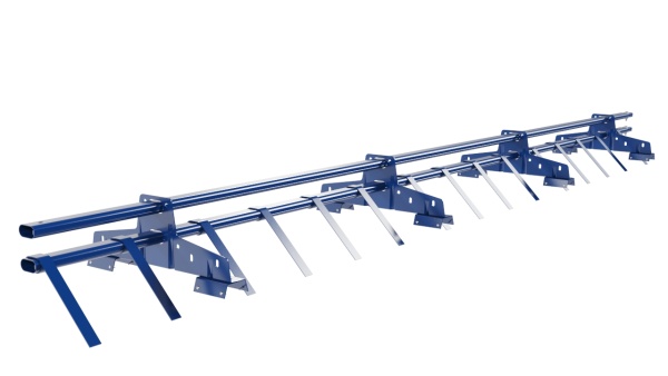 Снегозадержатель для профнастила Н-60, Н-75 Borge L=3000 мм, 4 опоры, 2 трубы, овал 25х45 RAL 5005