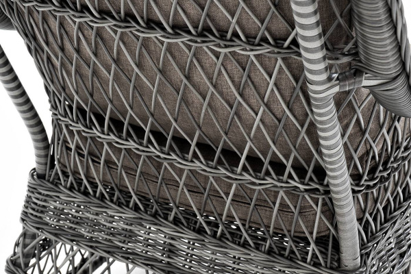 Кресло плетеное из искусственного ротанга, Гранд Латте графит