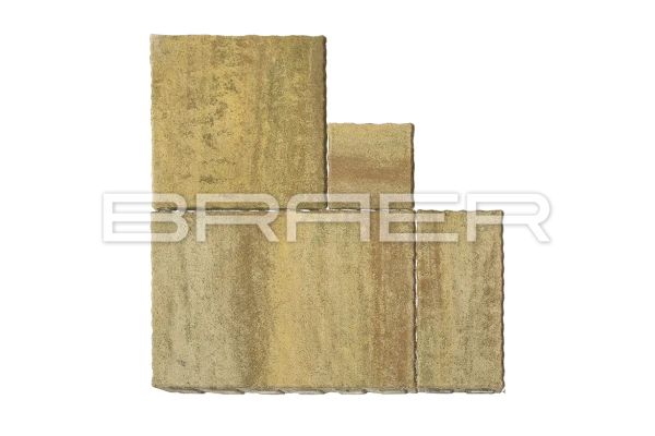 Тротуарная плитка Braer Патио 60 мм 420х420, 630х420 мм, цвет: Color Mix Саванна