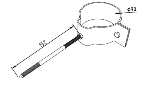 Охват гибкий со шпилькой саморезом Ø 150 мм цинк, без цвета