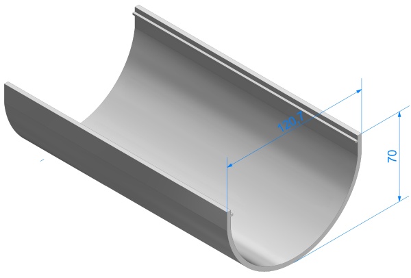 Желоб водосточный, Docke Standart, Ø120 мм,  L=3000 мм, цвет: темно-коричневый