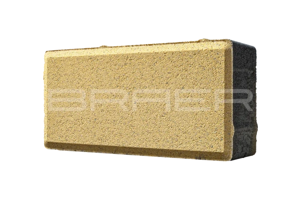 Тротуарная плитка Braer Прямоугольник 60 мм 200х100 мм, цвет: песочный