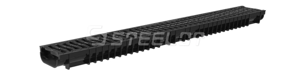 Лоток пластиковый SteePlain DN100 H55 с решеткой пластиковой, Кл.А