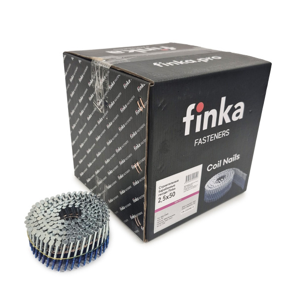 Строительные барабанные гвозди Finka 3.1х90 Ring NK, уп. 1600 шт