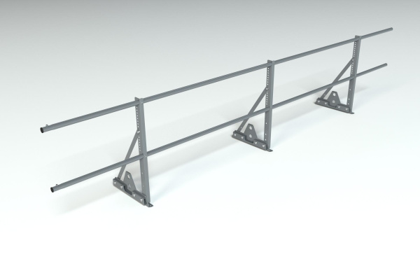 Ограждение кровельное для фальцевой кровли Roofsystems Econom Smart фальц, H=600 мм RAL 7042, L=3000 мм