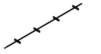 Снегозадержатель для фальцевой кровли Roofsystems Prestige Single фальц 4 опоры, 2 трубы, овал 45х25, L=3000 мм, RAL 9005