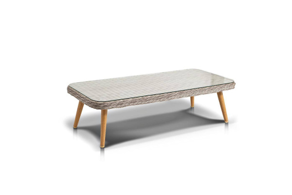 Стол журнальный из искусственного ротанга, Прованс цвет: бежевый