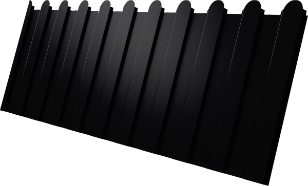 Профилированный лист GL C 8 A, фигурный, 0.5 мм, PurLite матовый, RAL 9005