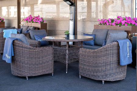 Кресло плетеное из искусственного ротанга, Кон Панна коричневый