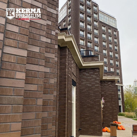 Кирпич облицовочный клинкерный Kerma Premium, 1НФ пустотелый, цвет: коричневый, бархат, М300, 250х120х65 мм