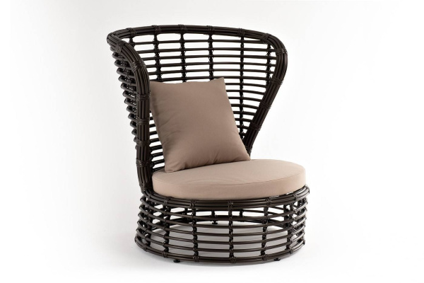 Кресло плетеное из искусственного ротанга, Парма, цвет: бронзовый