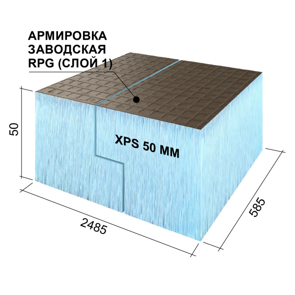 Ruspanel RPG 50 мм, 585х2485 мм, с 1- сторонним армированием, кромка L