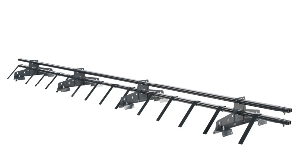 Снегозадержатель для профнастила Н-60, Н-75 Borge L=3000 мм, 4 опоры, 2 трубы, овал 25х45 RAL 7016