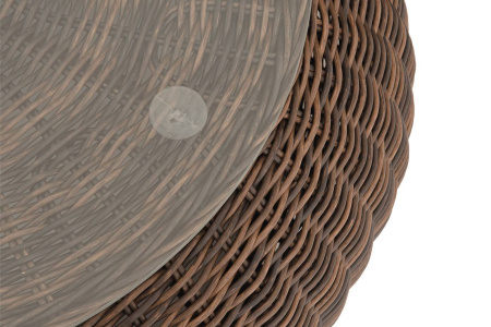 Стол журнальный из искусственного ротанга, Барселона, овальный цвет: коричневый