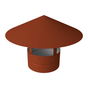 Дымник на трубу GL круглый, 0.5 мм, Satin, Ø115 мм, 230х625 мм, RAL 8004