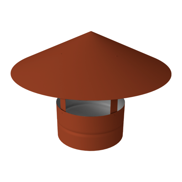 Дымник на трубу GL круглый, 0.5 мм, Satin, Ø115 мм, 230х625 мм, RAL 8004