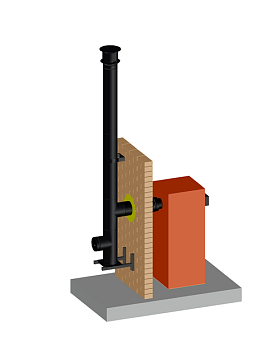 Дымоход Schiedel Permeter 25 мм, Ø200/250 мм, комплект настенного крепления, h=7 м черный