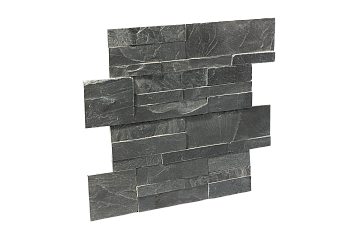 Сланец, 3D панель из камня, 350х180 мм, Modern Black Matt