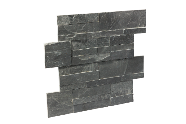 Сланец, 3D панель из камня, 350х180 мм, Modern Black Matt