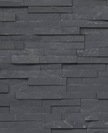 Сланец, 3D панель из камня, 600х150 мм, Classic Black Matt, 8 шт/уп, 0.72 м²