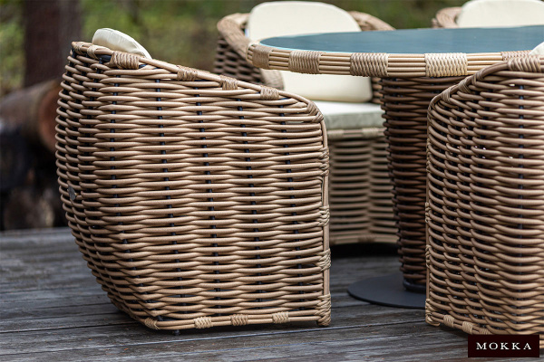 Стол обеденный Mokka Majorca, из искусственного ротанга, 200х100 см цвет: соломенный