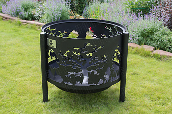 Костровая чаша с коническим дном, Ø600, Н=570 мм, "Деревья"