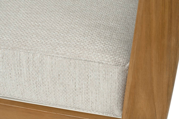 Кресло из роупа, Сидней, основание тик, каркас алюминий бежевый, роуп бежевый, ткань бежевая