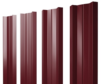 GL Штакетник М-образный А с прямым резом 0.4 мм, PE, RAL 3005
