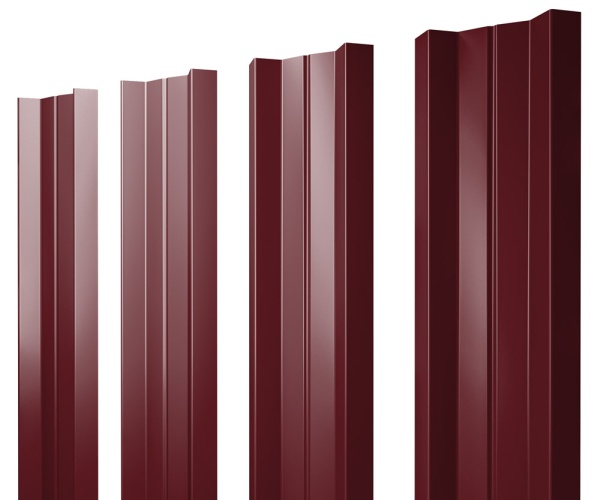 GL Штакетник М-образный А с прямым резом 0.4 мм, PE, RAL 3005