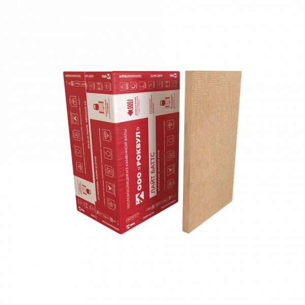 Rockwool Лайт Баттс, 100х600х1000 мм, 3.0 м², 0.3 м³ уп
