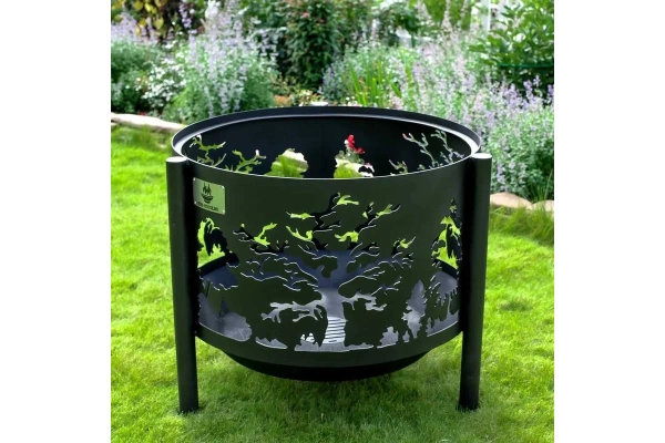 Костровая чаша на трубчатых ножках, Ø500, H=490 мм, "Деревья"