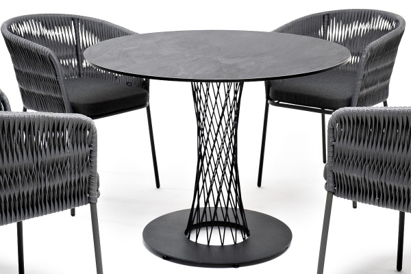 Стол из HPL круглый Ø 90 см, Диего, цвет: серый гранит