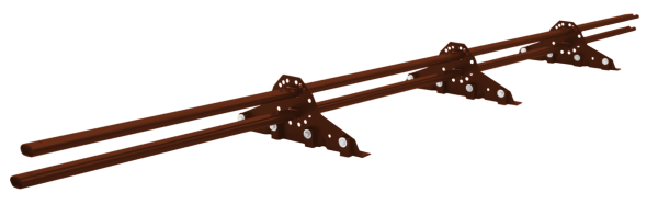 Снегозадержатель Grand Line для фальцевой кровли, L=3000 мм, 3 опоры, 2 трубы, овал 42х21 RR 29