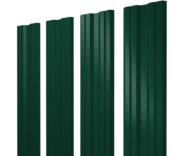 GL Штакетник Twin с прямым резом 0.45 мм, Drap ТХ, RAL 6005