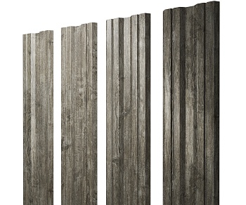 GL Штакетник Twin с прямым резом 0.45 мм, Print Elite, Nordic Wood TwinColor