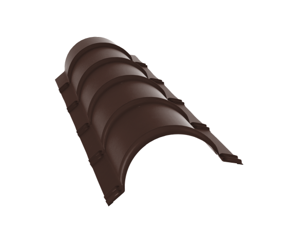 GL Планка конька полукруглого R110 мм 0.45 мм, Drap TR, RAL 8017, L=1970 мм