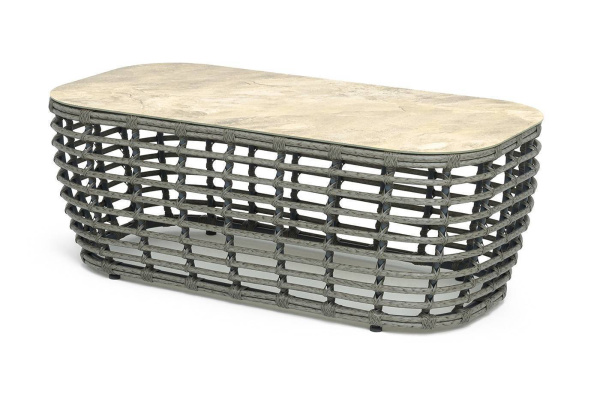 Стол журнальный из искусственного ротанга, Ницца цвет: серый