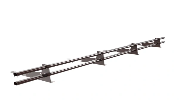 Снегозадержатель для гибкой черепицы Borge L=3000 мм, 4 опоры, 2 трубы, овал 25х45 RAL 8017