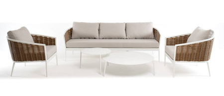 Столик журнальный круглый, Тоскана, Ø 103 см, H 28,5 см, цвет: белый